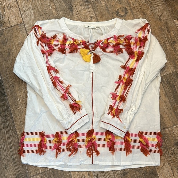 Roberta Roller Rabbit Fez Fringe Laura Top embroidered with fringe medium - Picture 2 of 6